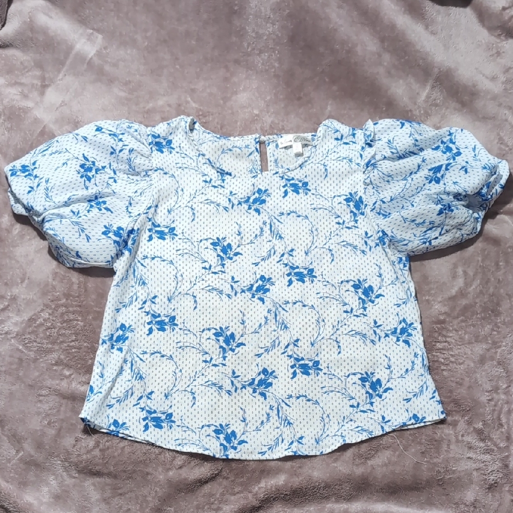 Floral Blue Top